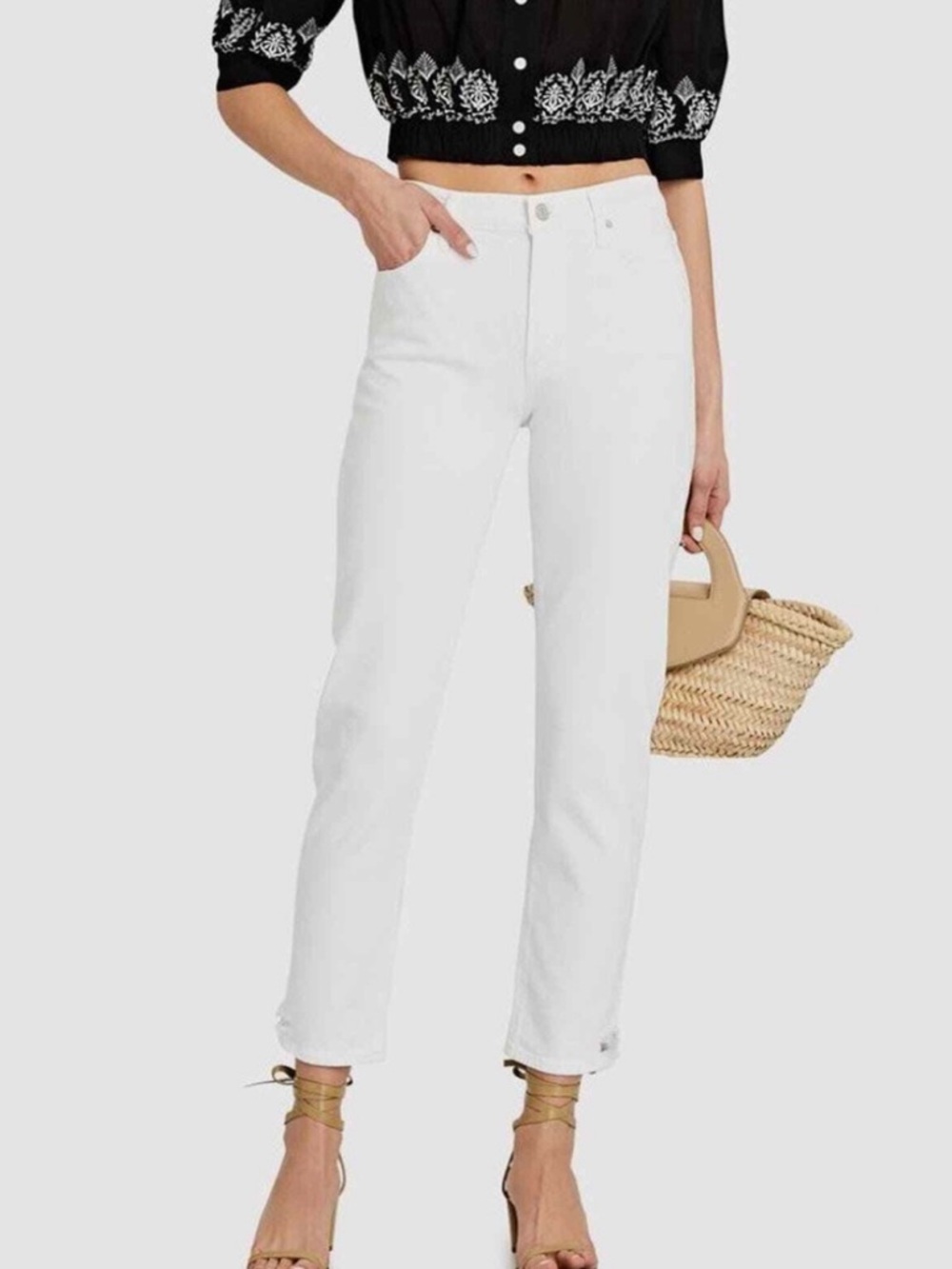 AGOLDE Toni Mid Rise Straight Jean- White- Retail $158